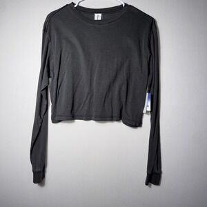 Abound Women's Crop Top Long Sleeve‎ Shirt Gray Size Small